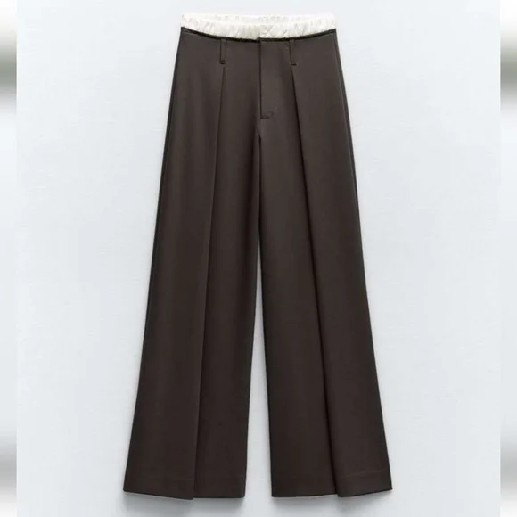 Zara WIDE COMBO BOXER PANTS Size M - Picture 5 of 7